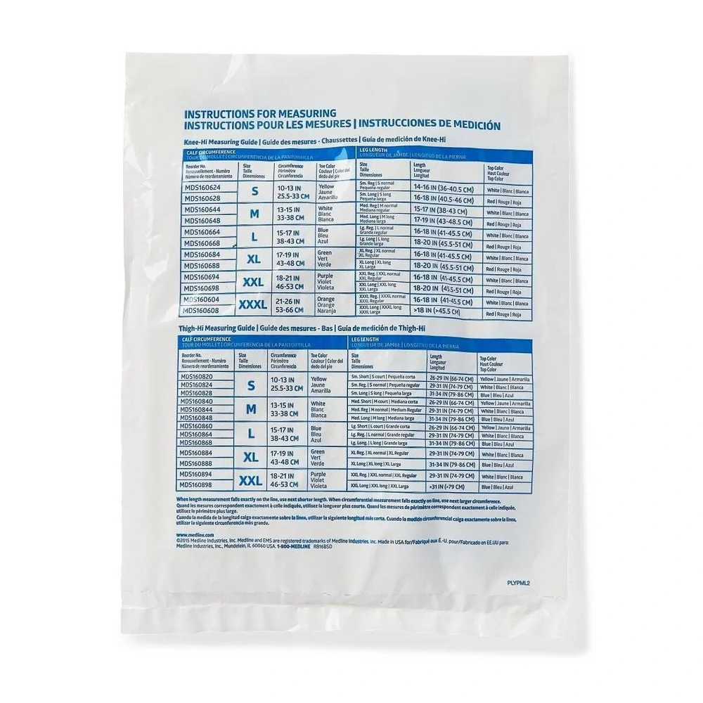 12 Pair - Medline EMS Anti-Embolism‎ Stockings Knee High Medium Regular 160644